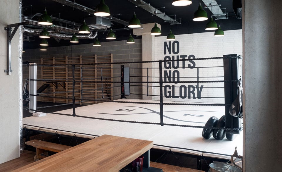 Boxing gym with motivational quote