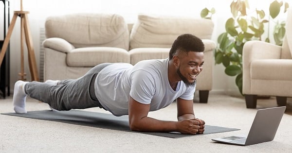 Man Working Out At Home